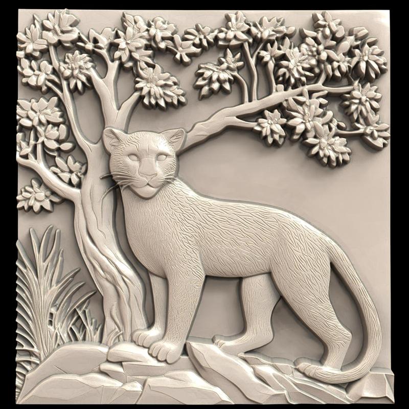 3D Model STL File for CNC Router/Laser & 3D Printer A Puma that Can Communicate with Trees 1