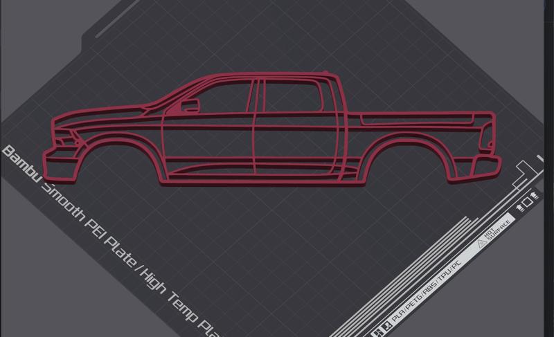 4TH GEN Dodge ram sport Silhouette wall art