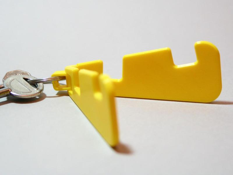 Foldable phone stand keyring