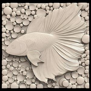 3D Model STL File for CNC Router/Laser & 3D Printer A Fish that Generates Explosive Bubbles to Defend Itself 2