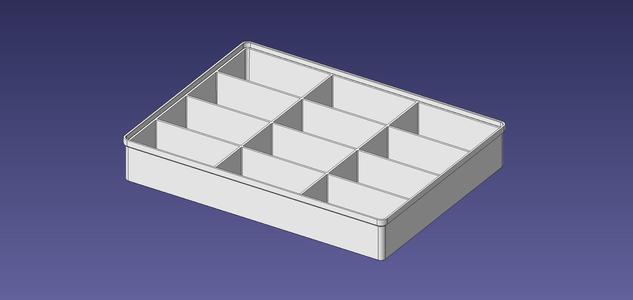 3x4 units, half height, 4x3 grid Stackable Insertbox