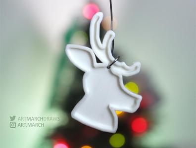 Reindeer Silhouette Christmas Ornament Decoration