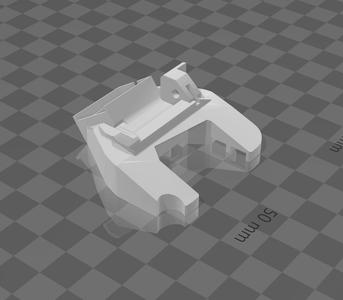 Remixed part cooling duct with PINDA support to suit MK3S+