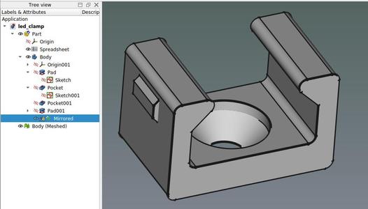 IP67 LED strip clamp with FreeCAD (RT) file