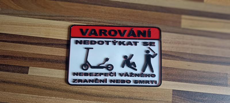 Warning tablet, varování  Cz/sk