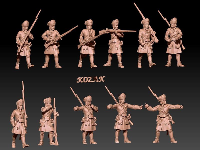 Russian grenadiers GNW in bearskin hat and socket bayonet set 2