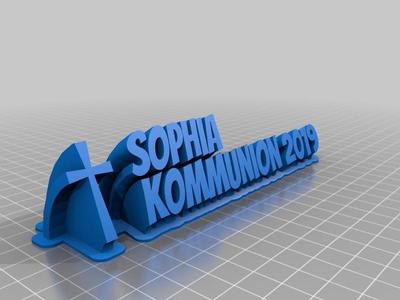My Customized Sweeping 2-line name plate (text)
