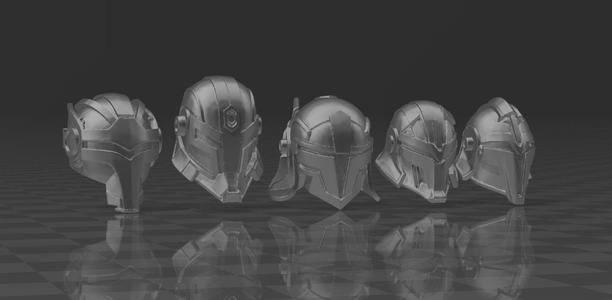 🪖 5 PLATINUM PACK - SET OF SCI-FI HELMETS FOR CUSTOMS & DIORAMAS | 5 PLATINUM PACK - SCI-FI HELMETS FOR CUSTOMS & DIORAMAS