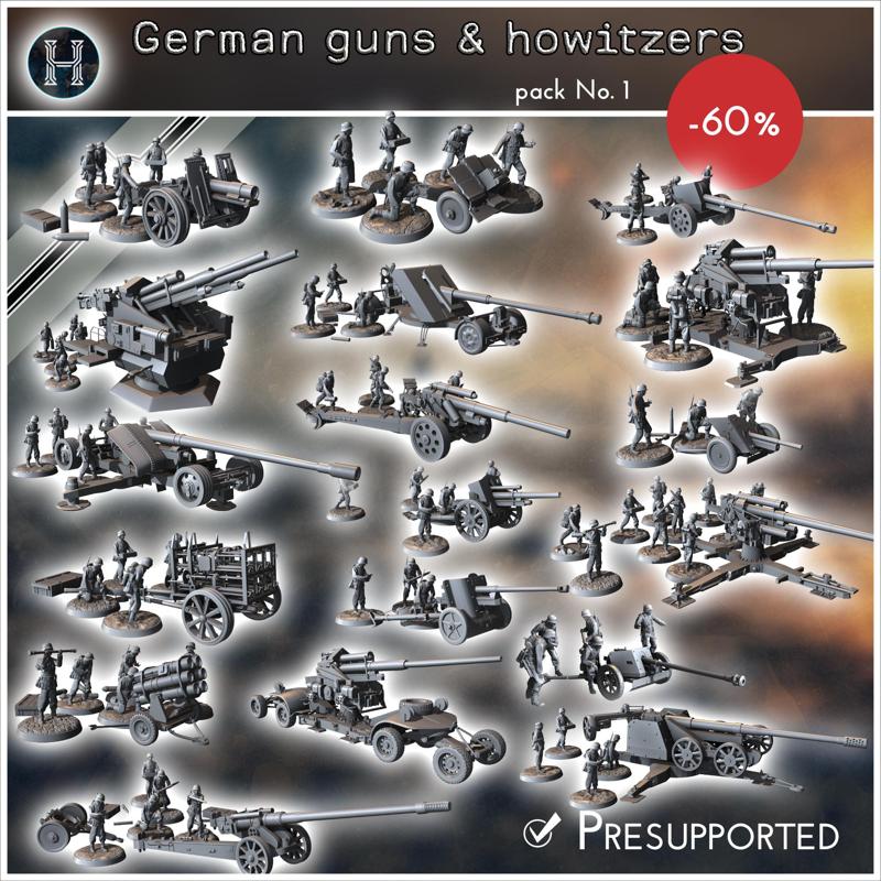 German WW2 guns and howitzers pack No. 1 - Germany Eastern Western Front Normandy Stalingrad Berlin Bulge WWII