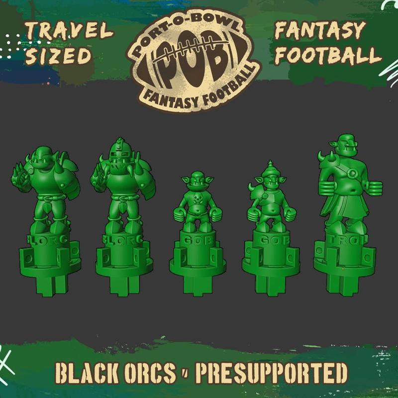 Port-O-Bowl: Travel-sized Fantasy Football Black Orcs Team
