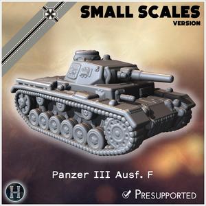 Panzer III Ausf. F (small scales version) - Germany Eastern Western Front Normandy Stalingrad Berlin Bulge WWII 4mm 6mm 10mm 12mm