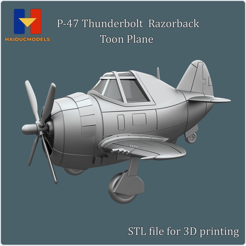 P-47 Thunderbolt  Razorback 3D Printable Egg Plane