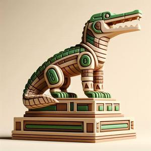 1020 Color Totem Crocodile - Full-Body 3D Model, creature, low poly, collectible, wood, sword, base, warrior, wild, dog, dragon, dragon, dnd, cat, monster hunter, monster, totem, totemic