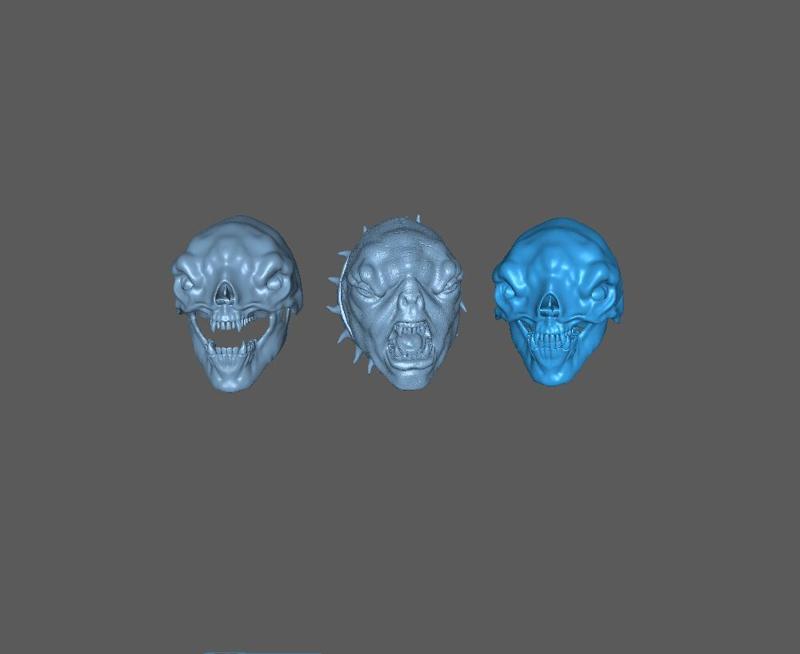 3 Head Cave Troll of Moria skull