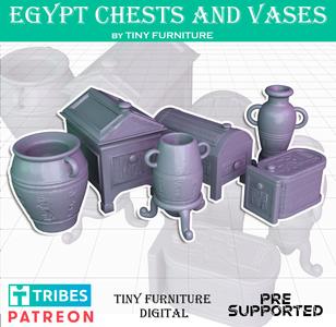 Egypt chests and vases