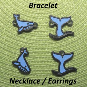 4 Whale Necklaces, Bracelets, Earrings, Jewelry
