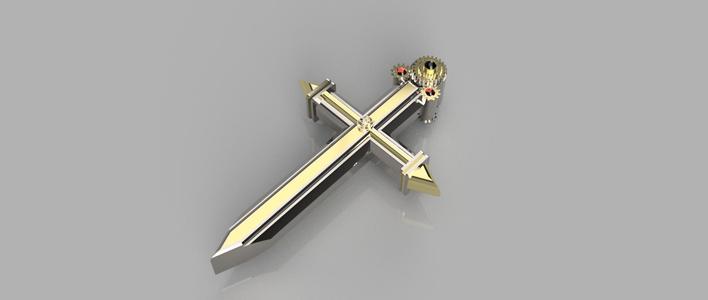 Vampire Hunter Steampunk Crucifix Stake