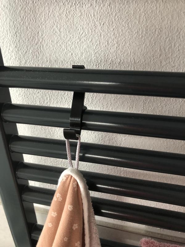Hook for towel radiator