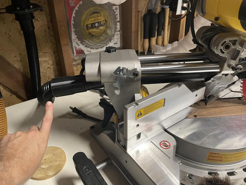 DeWalt DWS779 Miter Saw to 1.625" (1⅝") threaded hose fitting