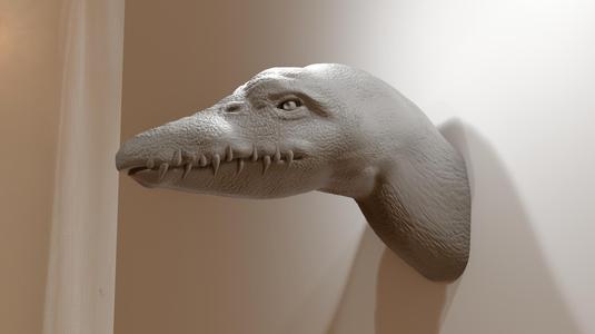 plesiosaurus dinosaur head wall mount stl