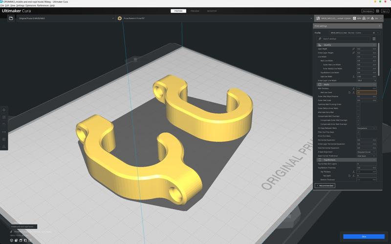 Spool hang - middle and end hooks