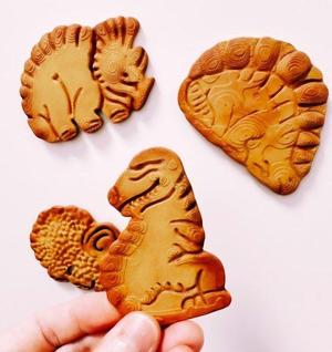 PACK OF 4 DINOSAUR COOKIE MAGNETS