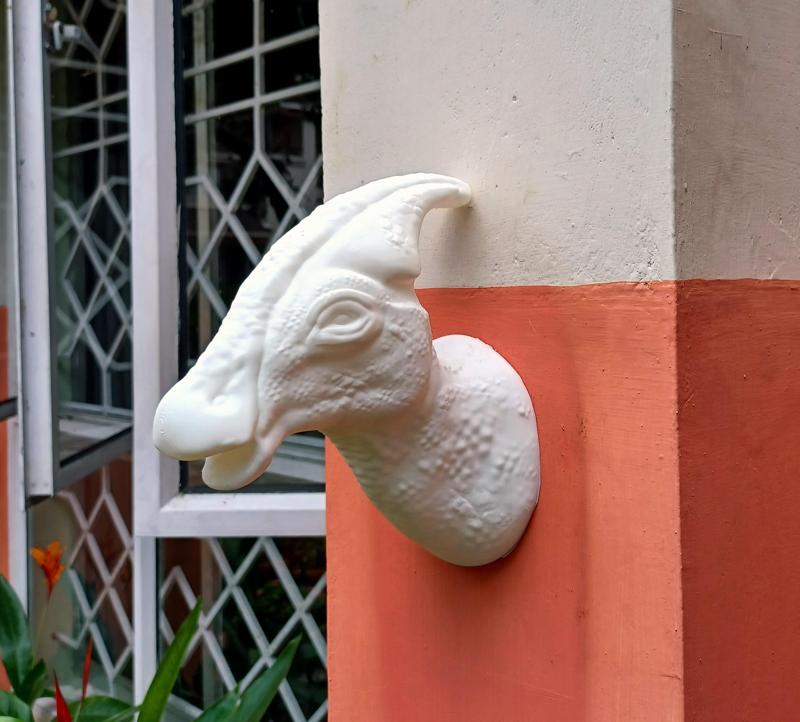 Parasaurolophus Dinosaur head wall mount stl 3d print file