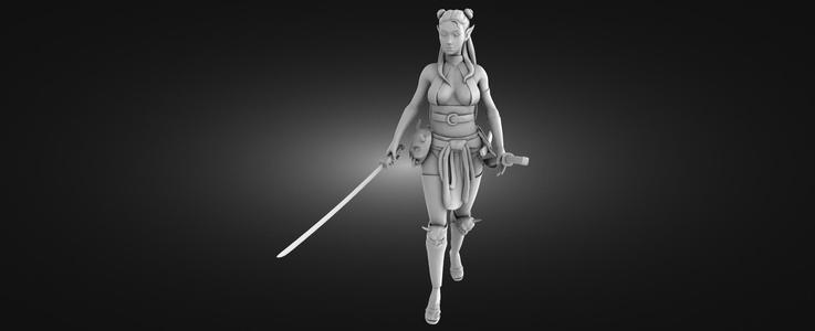 Elf woman with sword