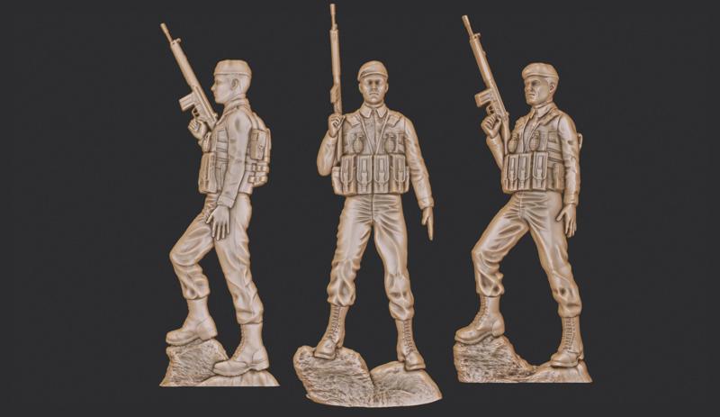 Soldier Bas Relief 3D Model