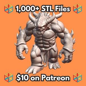 28mm DND Gruesome Demon with Spiked Arms Fantasy Miniature MineeForm FDM 3D Print STL File