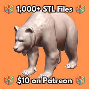 28mm DND Forest Bear Beast Fantasy Miniature MineeForm FDM 3D Print STL File