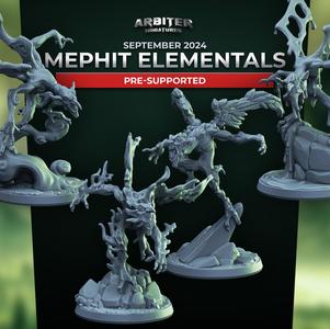 Arbiter Miniatures September 2024 Mephit Elementals Pre-supported
