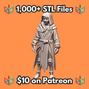 28mm DND Fantasy Miniature Young Rogue Child with Hood MineeForm FDM 3D Print STL File