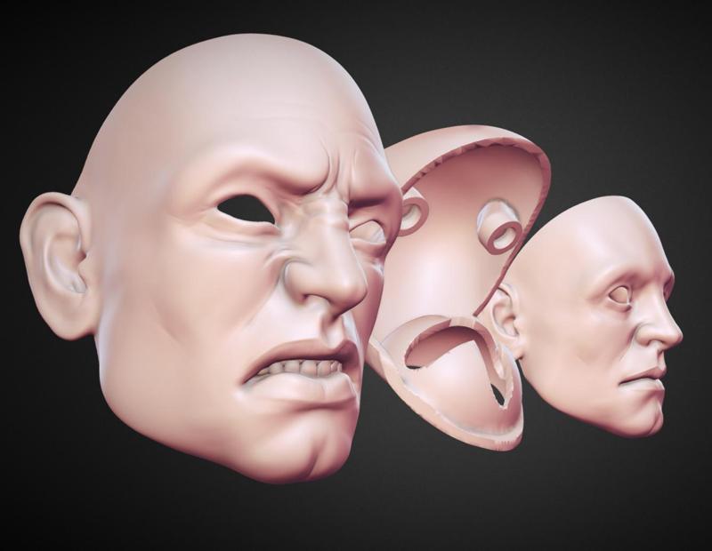 BJD Mal - 2 Faces with Interchangeable Magnetic Caps
