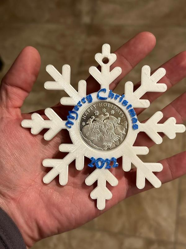Snowflake silver round holder