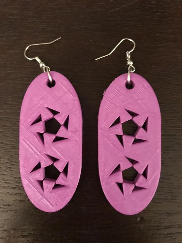 Angled Gear Holed Earrings