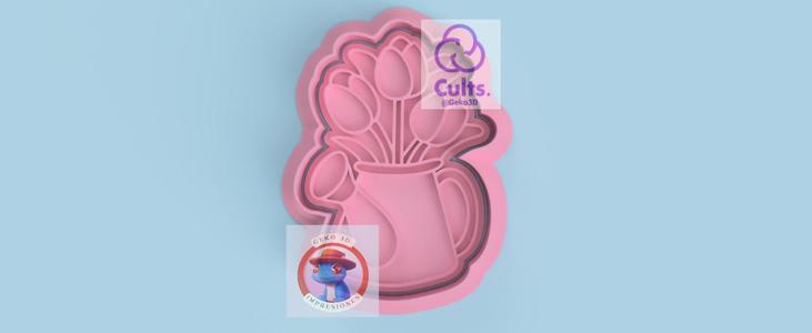 Watering can with flowers cookie cutter (watering can with flowers cookie cutter)