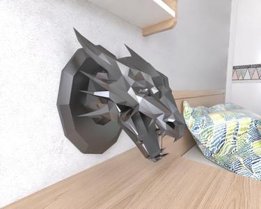 Dragon Head Wall Lowpoly