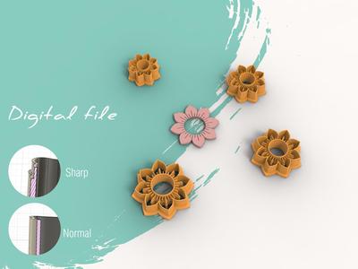 Flower 63 Polymer Clay Cutter | STL Digital File | 4 sizes | 2 Cutter Versions