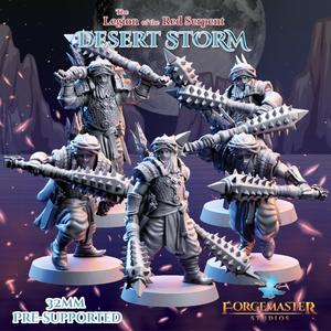 Desert Dual Mace Warriors - Desert Shadow Dual Mace Poses