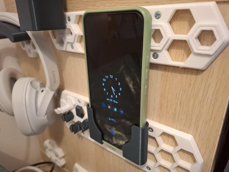 Phone holder / charging dock for Honeycomb storage wall
