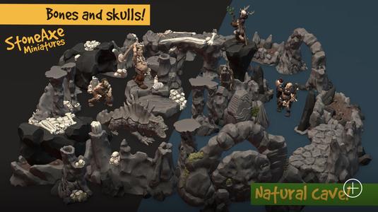 Cavern terrain and minis Merchant Tier