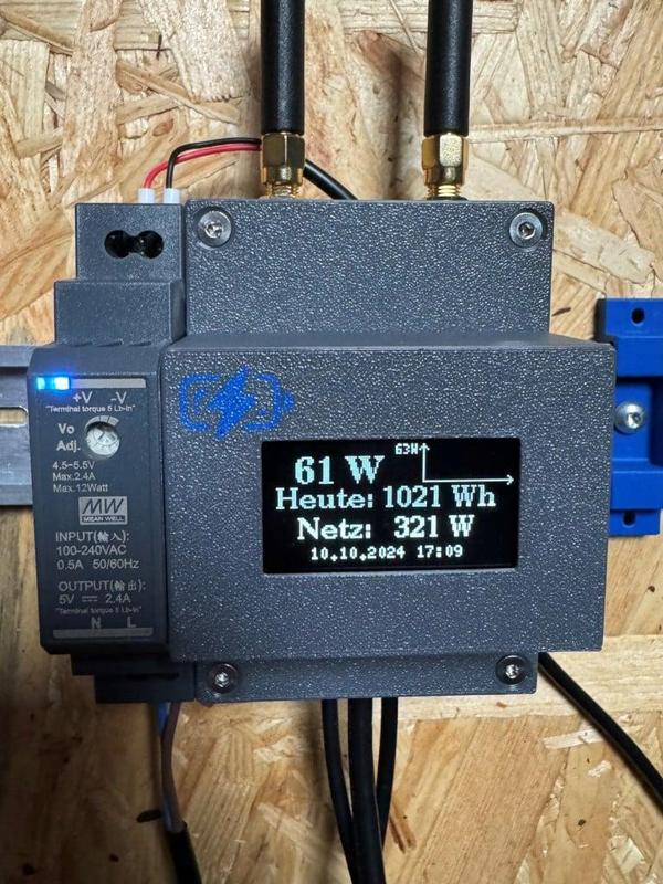 Hutschienengehäuse für das openDTU Fusion Board mit 1,3"/1,54"/ohne Display und  ISO Halterung