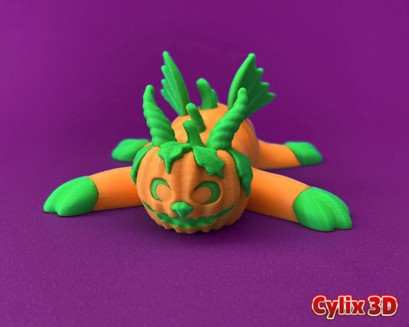 Flexi Pumpkin Dragon | Articulated Halloween Toy