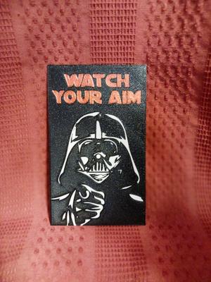 Funny Vader Bathroom Sign - Watch Your Aim