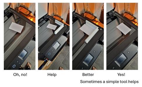 Positioning tool for scanners and other office equipment