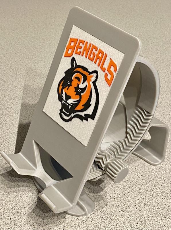 Multi-color Cover Plate for revised Phone Holder (here: Cincinnati Bengals)