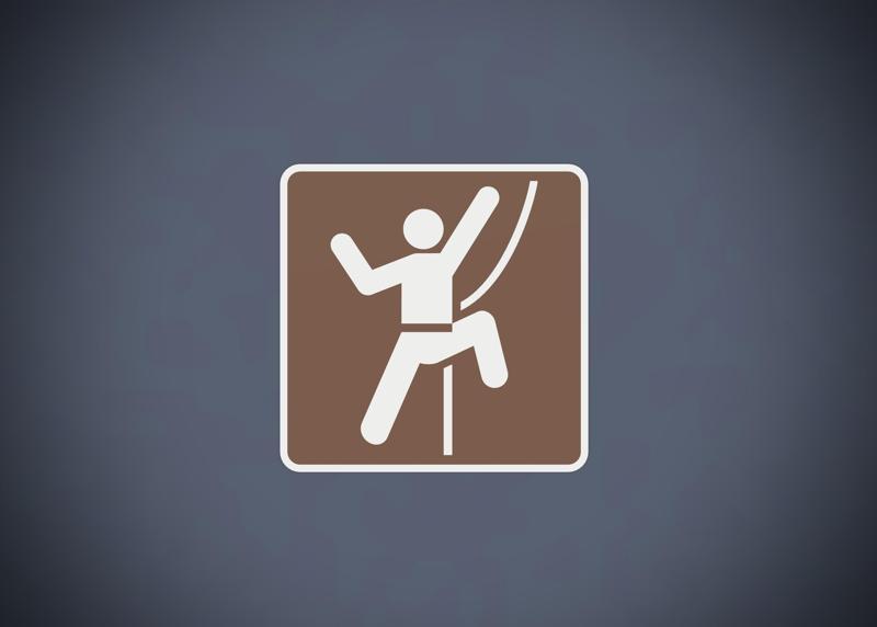 Recreational Activity Signs - Hike, Climb, Rock Climb