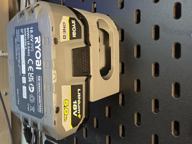 Ryobi battery holder for IKEA Skadis