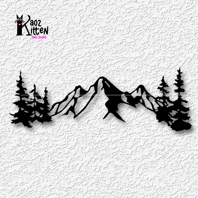 mountain scene wall art minimalistic scenery decor